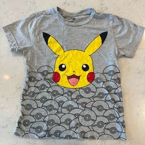 MAD Engine Pikachu Graphic Tee Gray and Yellow